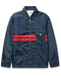 Birdwell Striped Nylon Jacket - Blue