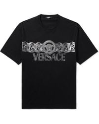 Versace - Medusa Logo-Print Cotton-Jersey T-Shirt - Lyst