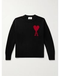 Ami Paris - Adc Logo-intarsia Virgin Wool Sweater - Lyst