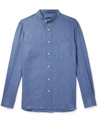 Rubinacci - Grandad-collar Linen Shirt - Lyst