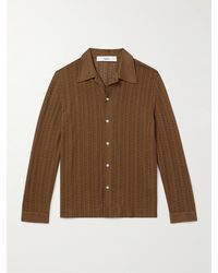 Séfr - Ripley Camp-collar Pointelle-knit Organic Cotton-blend Shirt - Lyst