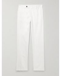 Massimo Alba - Winch2 Slim-fit Cotton And Linen-blend Trousers - Lyst