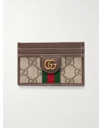 Gucci - Ophidia Leather-Trimmed Monogrammed Coated-Canvas Cardholder - Lyst
