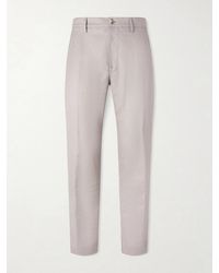 Canali - Straight-Leg Wool And Linen-Blend Twill Suit Trousers - Lyst