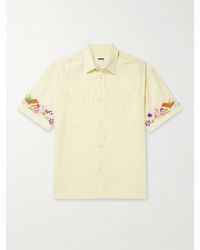 YMC - Mitchum Embroidered Cotton And Linen-blend Shirt - Lyst