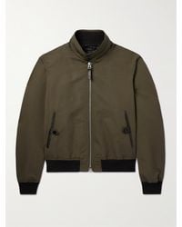 Tom Ford - Leather-trimmed Cotton And Silk-blend Bomber Jacket - Lyst