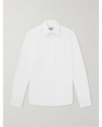 Canali - Essential Cutaway-Collar Cotton-Poplin Shirt - Lyst