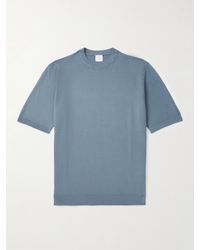 Eleventy - Slim-Fit Ribbed Cotton T-Shirt - Lyst