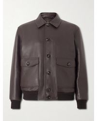 Loro Piana - Halden Full-Grain Leather Bomber Jacket - Lyst