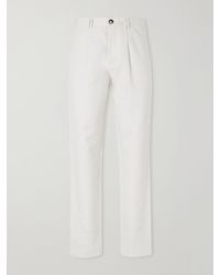 Brunello Cucinelli - Slim-Fit Cotton And Linen-Blend Trousers - Lyst
