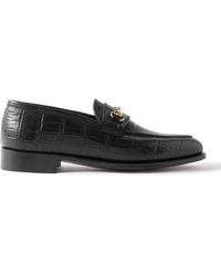 George Cleverley - Colony Horsebit Croc-effect Leather Loafers - Lyst