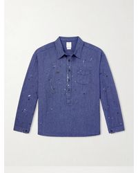 Visvim - Paint-splattered Cotton And Silk-blend Chambray Shirt - Lyst
