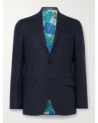 Etro - Slim-fit Herringbone Linen Suit Jacket - Lyst