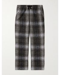 Needles - Straight-leg Embellished Checked Wool-blend Flannel Drawstring Trousers - Lyst