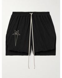 Rick Owens - Champion Dolphin Straight-leg Logo-embroidered Cotton-jersey Shorts - Lyst