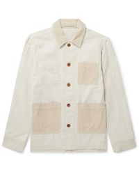 MR P. - Corduroy-trimmed Cotton And Linen-blend Twill Chore Jacket - Lyst