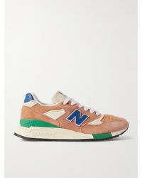 New Balance - Mius 998 Leather And Mesh-trimmed Suede Sneakers - Lyst