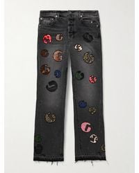 GALLERY DEPT. - G-Time Flared Distressed Logo-Appliquéd Jeans - Lyst