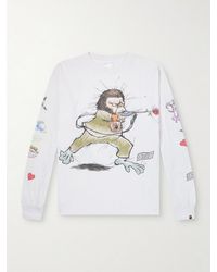 SAINT Mxxxxxx - Bape Running Printed Distressed Cotton-Jersey T-Shirt - Lyst