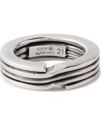 Bottega Veneta - Key Chain Sterling Silver Ring - Lyst