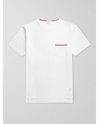 Thom Browne - Slim-Fit Grosgrain-Trimmed Cotton-Jersey T-Shirt - Lyst