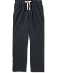 FRAME - Travel Tapered Cotton Drawstring Trousers - Lyst