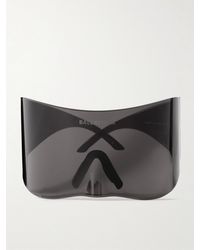 Balenciaga - Oversized Rimless Wrap-around Acetate Sunglasses - Lyst