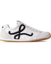 Loewe - Ballet Runner 2.0 Logo-Appliquéd Shell, Suede And Leather Sneakers - Lyst