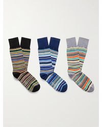 Paul Smith - Set aus drei Paar Socken aus einer gestreiften Baumwollmischung - Lyst
