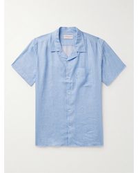 Derek Rose - Milan 23 Camp-collar Printed Linen Shirt - Lyst