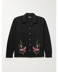 Bode - Rosefinch Embroidered Cotton And Linen-blend Shirt - Lyst