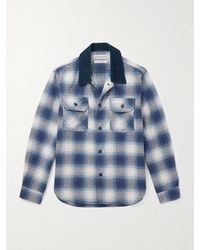 Remi Relief - Corduroy-Trimmed Checked Cotton-Flannel Shirt - Lyst