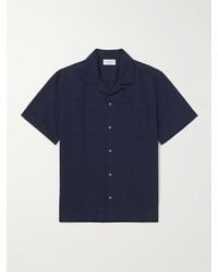 MR P. - Michael Convertible-Collar Garment-Dyed Cotton And Linen-Blend Twill Shirt - Lyst
