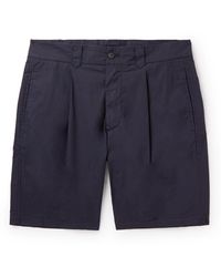 Altea - Tangeri Straight-leg Pleated Cotton-blend Poplin Bermuda Shorts - Lyst