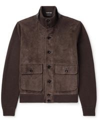 Tom Ford - Ribbed Merino Wool And Suede Jacket - Lyst