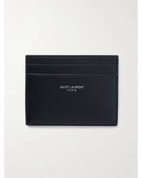 Saint Laurent - Logo-print Leather Cardholder - Lyst