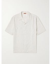 Barena - Solana Striped Modal-blend Seersucker Shirt - Lyst