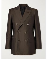 Tom Ford - Atticus Slim-Fit Double-Breasted Wool And Silk-Blend Suit Jacket - Lyst