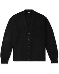 Zegna - Ribbed Oasi Cashmere And Cotton-blend Cardigan - Lyst