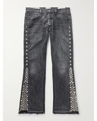 GALLERY DEPT. - La Slim-fit Flared Frayed Studded Jeans - Lyst