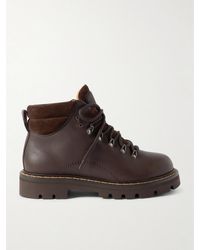 Loro Piana - Beinn Walk Schnürstiefel aus Leder und wattiertem Veloursleder mit Shearling-Futter - Lyst