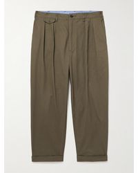 Beams Plus - 2 Pleats schmal zulaufende Hose aus Twill aus einer Baumwollmischung mit Falten - Lyst