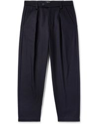 A.P.C. - Renato Tapered Pleated Cotton And Wool-blend Twill Trousers - Lyst