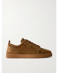 Christian Louboutin - Louis Junior Grosgrain-Trimmed Suede Sneakers - Lyst