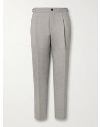 MR P. - Daniel Tapered Pleated Wool-Flannel Suit Trousers - Lyst