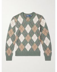 Polo Ralph Lauren - Argyle Intarsia-knit Cotton And Wool-blend Sweater - Lyst