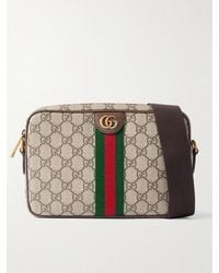 Gucci - Ophidia Small Leather-Trimmed Monogrammed Coated-Canvas Messenger Bag - Lyst