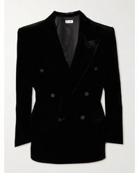 Saint Laurent - Double-breasted Velvet Suit Jacket - Lyst