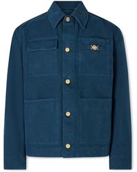 Versace - Embellished Cotton-Canvas Blouson Jacket - Lyst