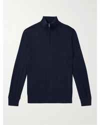 Hartford - Cotton And Wool-blend Half-zip Sweater - Lyst